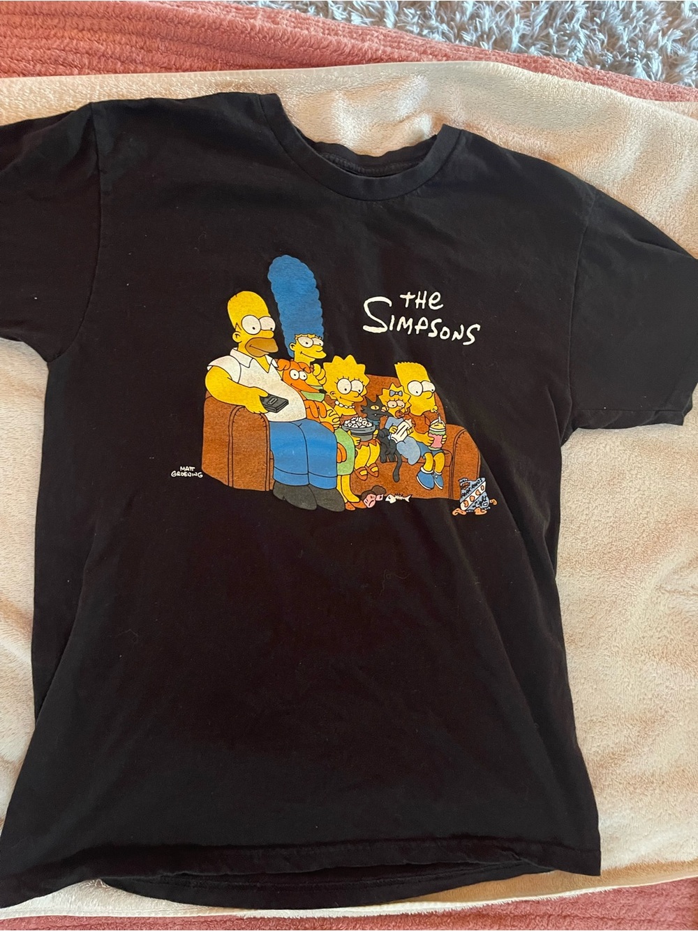 The Simpsons Black Graphic Tee - Family Couch Design